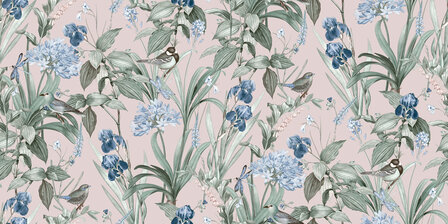 Dutch Wallcoverings Botanique M647-93D / M64793D roze - blauw