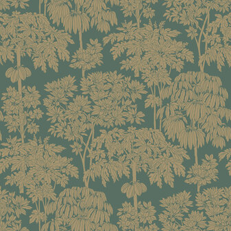 Dutch Wallcoverings Ciara A63403 groen - goud