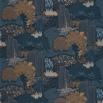 Casadeco Kyoto (Met Gratis Lijm!) KYTO88726759 - Blauw