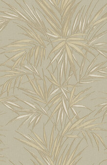 HookedOnWalls Tropical Weave Kenzia 18819 (Met Gratis Lijm!) Beige/Goud