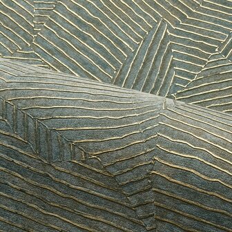 Casamance Nature Pr&eacute;cieuse - Textures (Met Gratis Lijm*) 76543670 - Groen / Metallic Goud