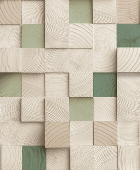 Dutch Wallcoverings Artifice M801-04 Beige / Groen