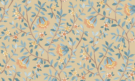 Dutch Wallcoverings Botanique B199-92D / B19992D beige - blauw