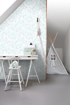 Origin Wallcoverings Hide &amp; Seek (Met Gratis Lijm!) 337205 - zilver / Wit / Paars / Blauw