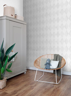 Origin Wallcoverings Hide &amp; Seek (Met Gratis Lijm!) 337220 - Wit / Grijs