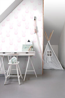 Origin Wallcoverings Hide &amp; Seek (Met Gratis Lijm!) 347490 - Wit / Roze