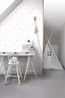 Origin Wallcoverings Hide &amp; Seek (Met Gratis Lijm!) 347507 - Wit / Roze / Paars