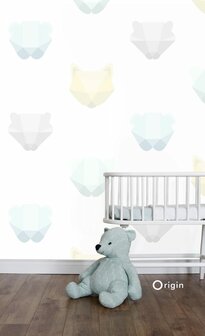 Origin Wallcoverings Hide &amp; Seek (Met Gratis Lijm!) 357208 - Groen / Grijs / Blauw