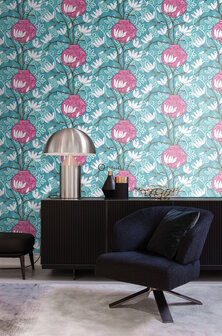 Origin Wallcoverings Mariska Meijers (Met Gratis Lijm!) 346925 - Blauw / Groen / Roze