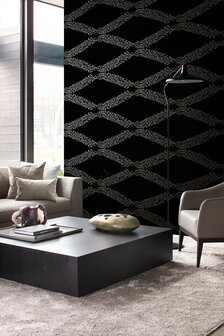 Origin Wallcoverings Metropolitan (Met Gratis Lijm!) 345743 - Zwart / Grijs