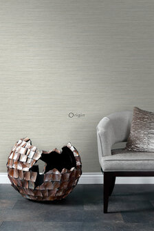 Origin Wallcoverings Natural Fabrics (Met Gratis Lijm!) 347652 - Grijs / Beige