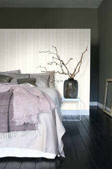 Origin Wallcoverings Upstairs Downstairs (Met Gratis Lijm!) 346829 - zilver / Wit / Grijs