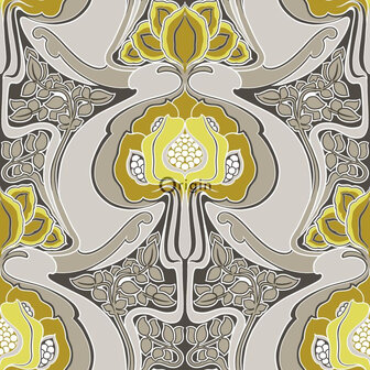 Origin Wallcoverings Urban Funky (Met Gratis Lijm!) 347206 - Grijs / Geel