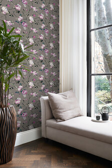 Origin Wallcoverings Wunderkammer (Met Gratis Lijm!) 347430 - Paars / Grijs