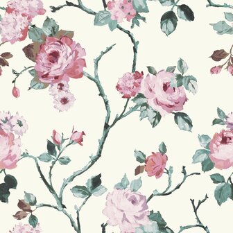 Origin Wallcoverings Wunderkammer (Met Gratis Lijm!) 347433 - Wit / Roze