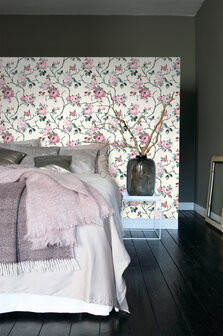 Origin Wallcoverings Wunderkammer (Met Gratis Lijm!) 347433 - Wit / Roze