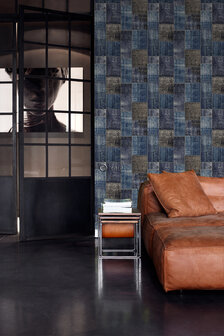 Origin Wallcoverings Wunderkammer (Met Gratis Lijm!) 347466 - Grijs / Blauw