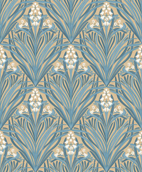 Dutch Wallcoverings Elegance M661-04 oker - blauw Behang