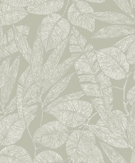 Dutch Wallcoverings Omura A69501 Grijs / Groen Behang