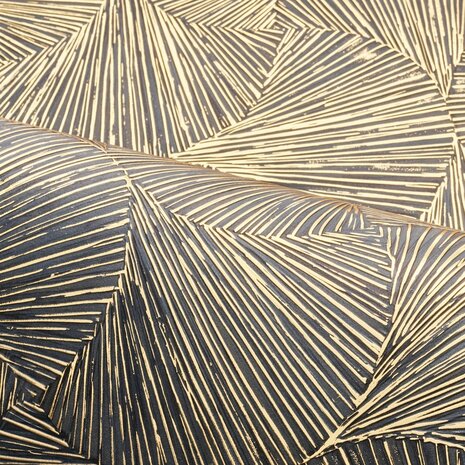 Casamance Nature Précieuse - Textures (Met Gratis Lijm*) 76522752 - Blauw / Metallic Goud