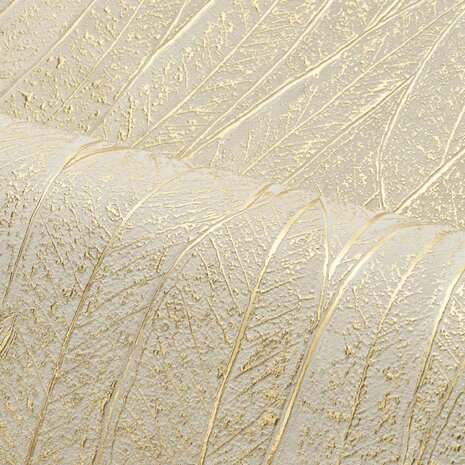 Casamance Nature Précieuse - Textures (Met Gratis Lijm*) 76533262 - Wit / Goud Metallic