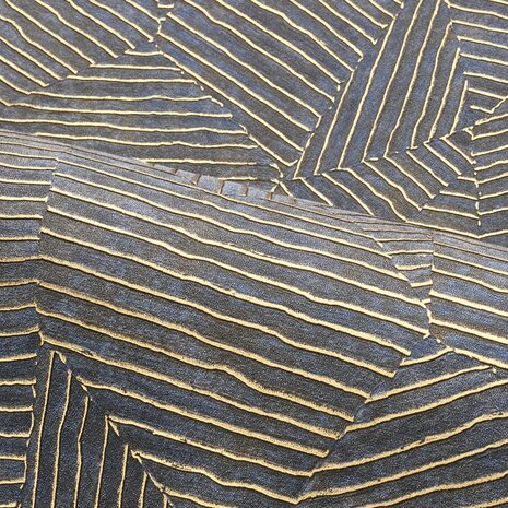 Casamance Nature Précieuse - Textures (Met Gratis Lijm*) 76543874 - Blauw / Metallic Goud