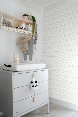 Origin Wallcoverings City Chic (Met Gratis Lijm!) 347682 - Wit / Goud