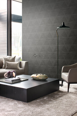 Origin Wallcoverings Matières (Met Gratis Lijm!) 337605 - Zwart