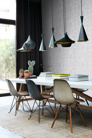 Origin Wallcoverings Matières (Met Gratis Lijm!) 347594 - Wit / Grijs