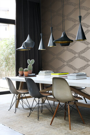 Origin Wallcoverings Metropolitan (Met Gratis Lijm!) 345747 - Geel / Bruin