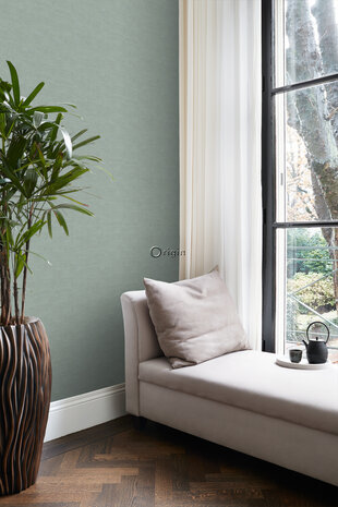 Origin Wallcoverings Natural Fabrics (Met Gratis Lijm!) 347633 - Groen