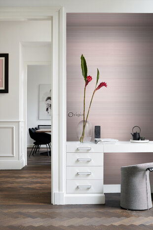 Origin Wallcoverings Natural Fabrics (Met Gratis Lijm!) 347751 - Roze