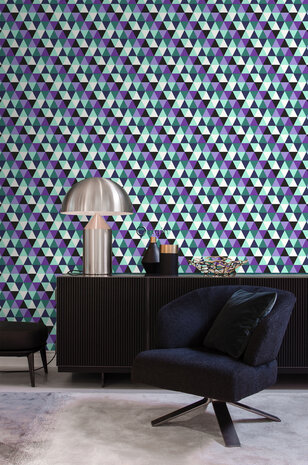 Origin Wallcoverings Urban Funky (Met Gratis Lijm!) 347204 - Paars / Blauw