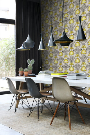 Origin Wallcoverings Urban Funky (Met Gratis Lijm!) 347206 - Grijs / Geel