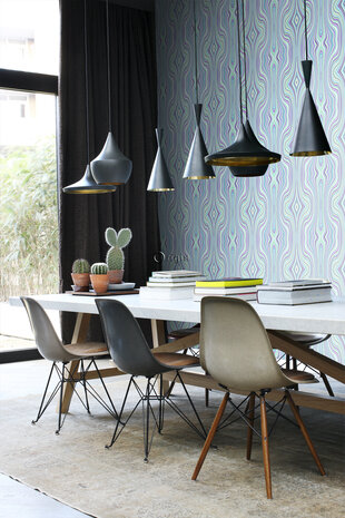 Origin Wallcoverings Urban Funky (Met Gratis Lijm!) 347226 - Blauw / Groen / Paars