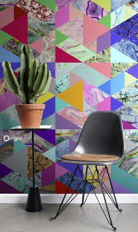 Origin Wallcoverings Urban Funky (Met Gratis Lijm!) 357202 - Roze / Groen / Geel