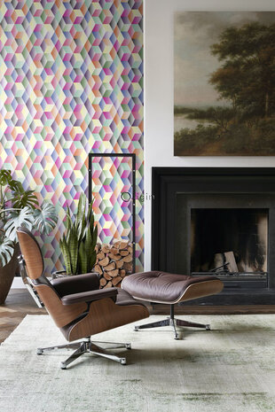 Origin Wallcoverings Urban Funky (Met Gratis Lijm!) 357206 - Roze / Oranje / Groen