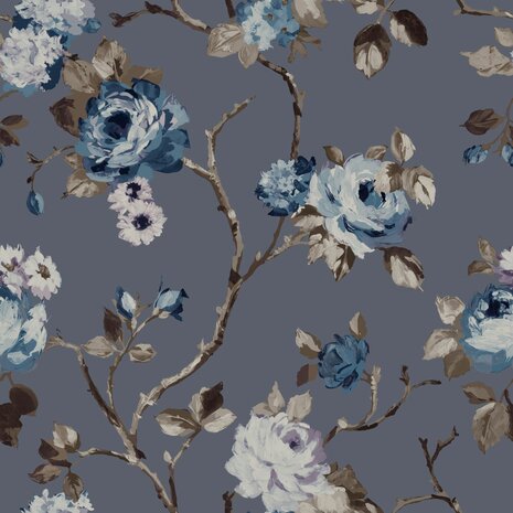 Origin Wallcoverings Wunderkammer (Met Gratis Lijm!) 347429 - Blauw / Groen / Blauw