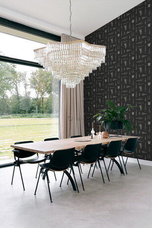 Origin Wallcoverings Wunderkammer (Met Gratis Lijm!) 347450 - Zwart