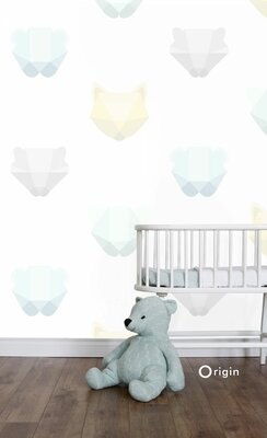 Origin Wallcoverings Hide & Seek (Met Gratis Lijm!) 357208 - Groen / Grijs / Blauw