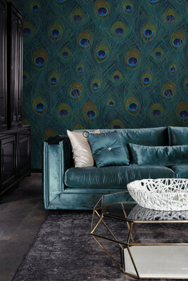 Origin Wallcoverings Luxury Skins (Met Gratis Lijm!) 357245 - Groen / Blauw