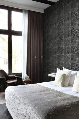 Origin Wallcoverings Matières (Met Gratis Lijm!) 347544 - Zwart / zilver