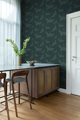 Origin Wallcoverings Natural Fabrics (Met Gratis Lijm!) 347759 - Blauw