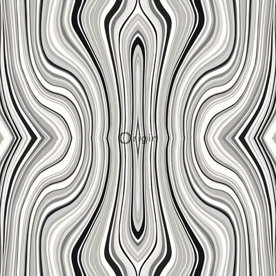 Origin Wallcoverings Urban Funky (Met Gratis Lijm!) 347230 - Zwart / Wit