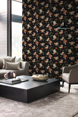 Origin Wallcoverings Wunderkammer (Met Gratis Lijm!) 347431 - Zwart / Oranje