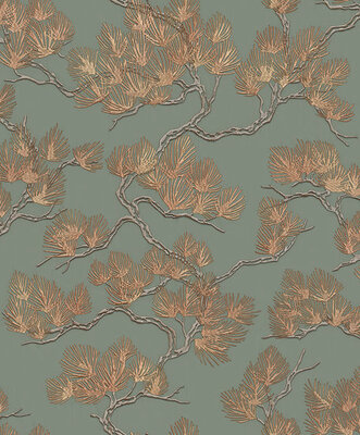 Dutch Wallcoverings Wall Fabric pine tree green WF121013