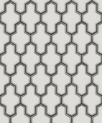 Dutch Wallcoverings Wall Fabric geometric white/black  WF121024