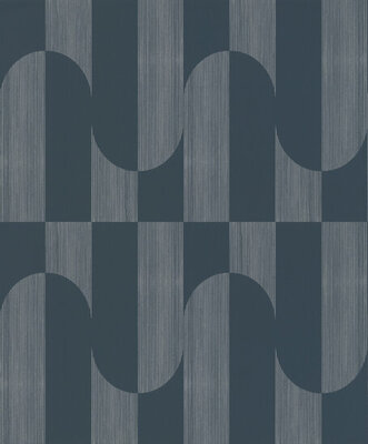 Dutch Wallcoverings Asperia A55703 donkerblauw - zilver