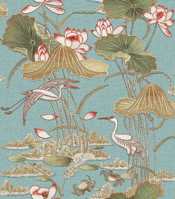 Dutch Wallcoverings Tapestry TP422704 Lotus Pond Grijs