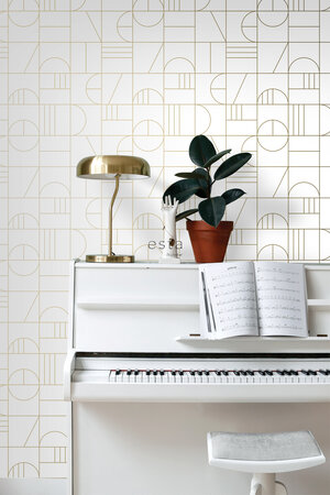 Esta Home Black & White 139141 (With a splash of gold) (*Gratis Lijm Actie) - Wit - Goud